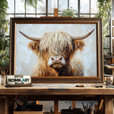 Highland Cow Farm Animal Oil Painting