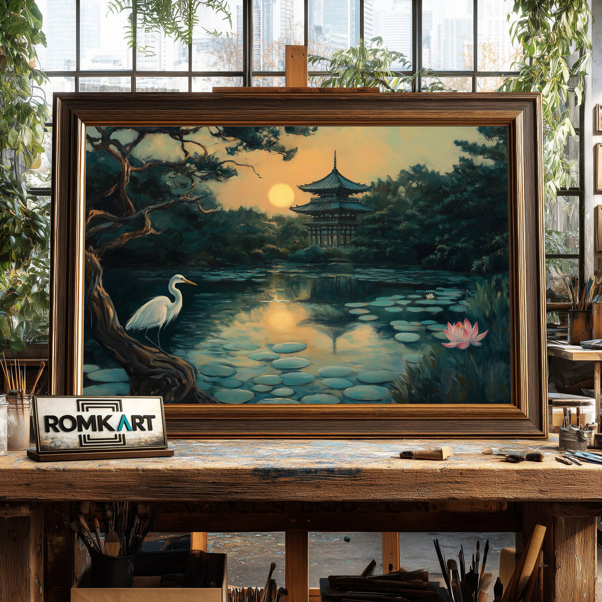 Japanese Garden Asian Art Oil Painting