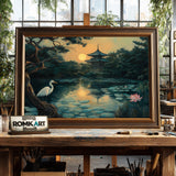 Japanese Garden Asian Art Oil Painting