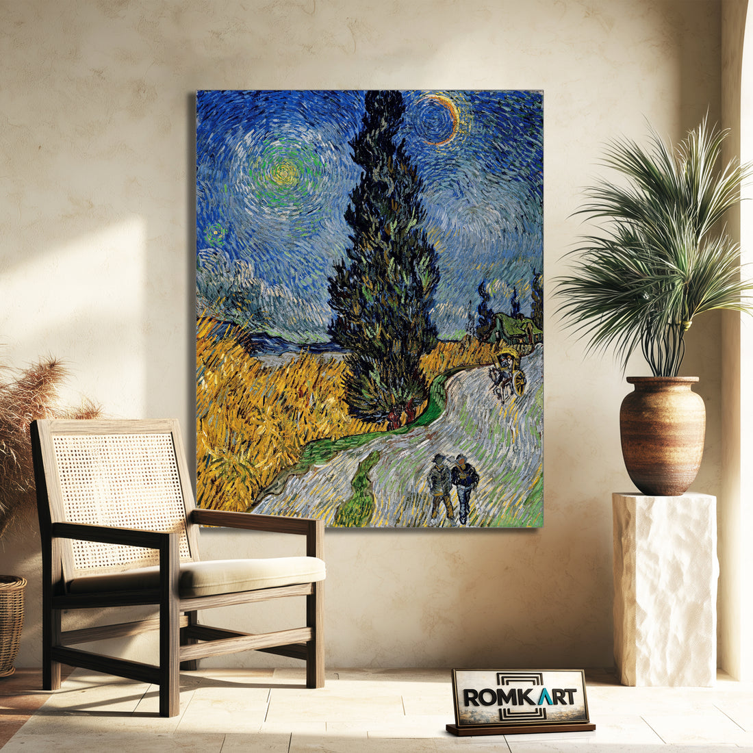 Vincent Van Gogh Country Road In Provence By Night 1890 – Reproduction