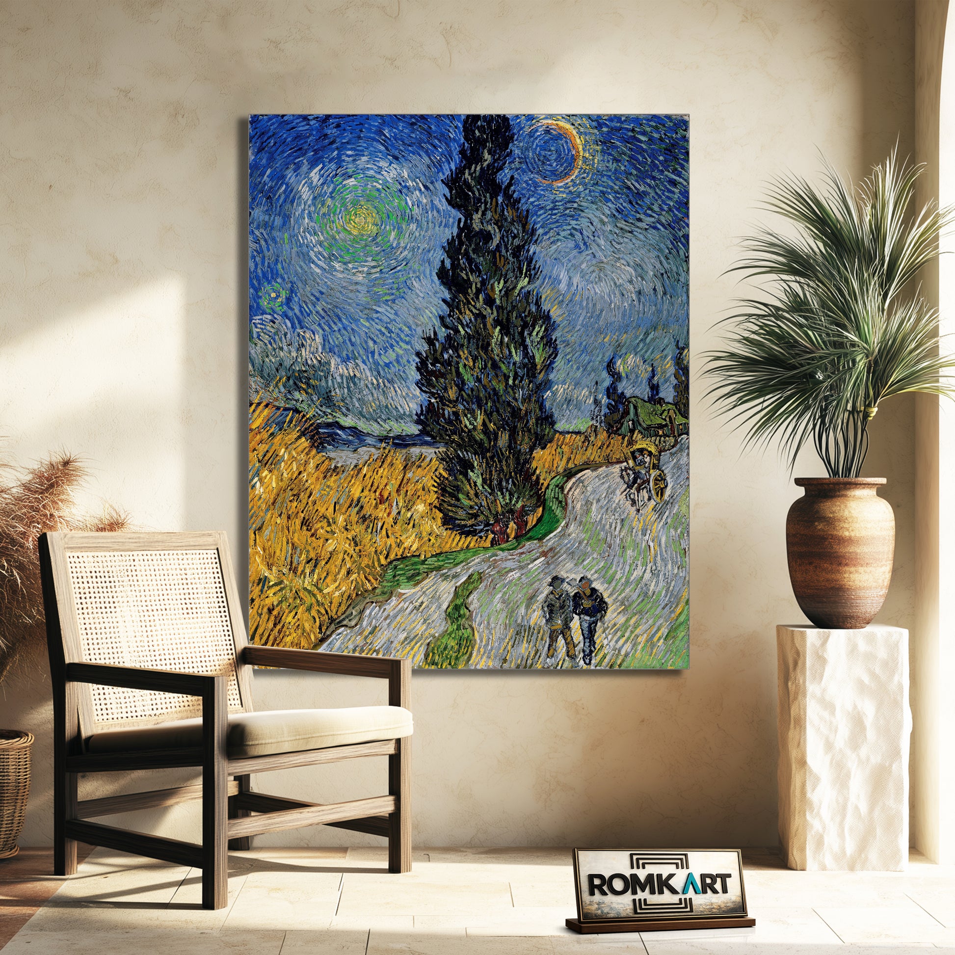Vincent Van Gogh Country Road In Provence By Night 1890 – Reproduction