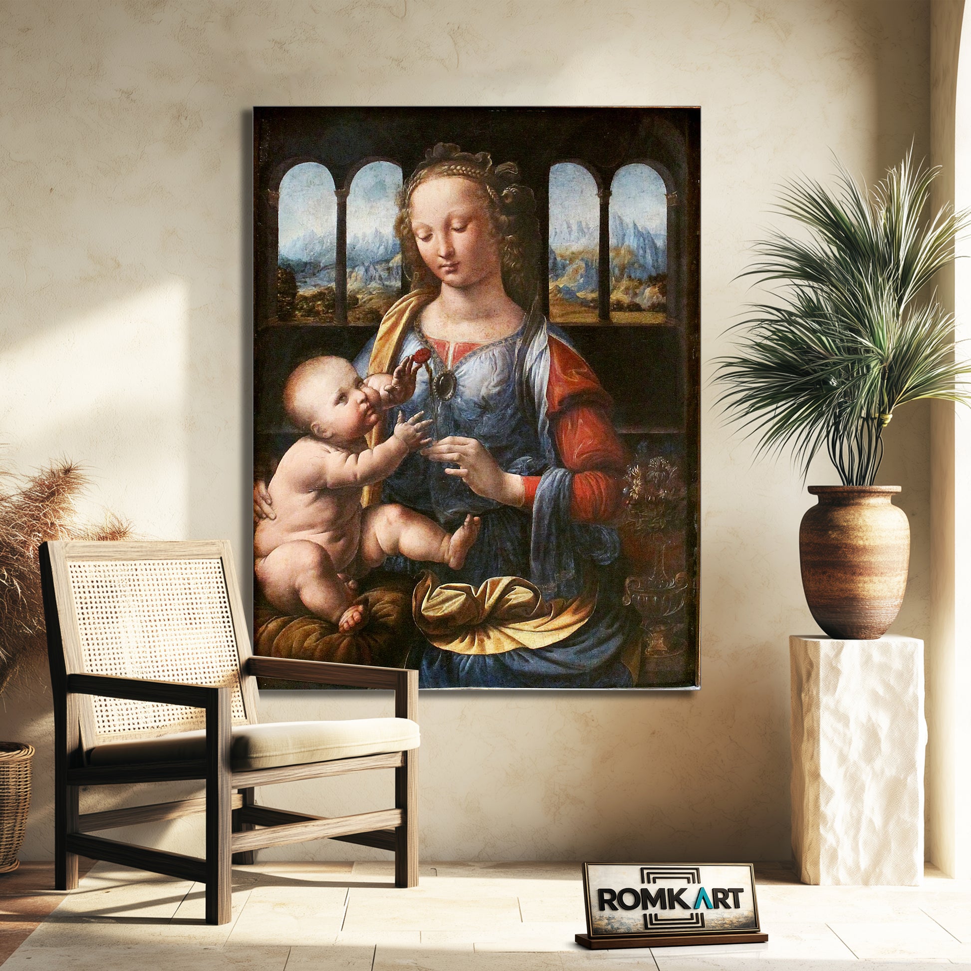 Leonardo Da Vinci Madonna Of The Carnation Alte Pinakothek – Reproduction