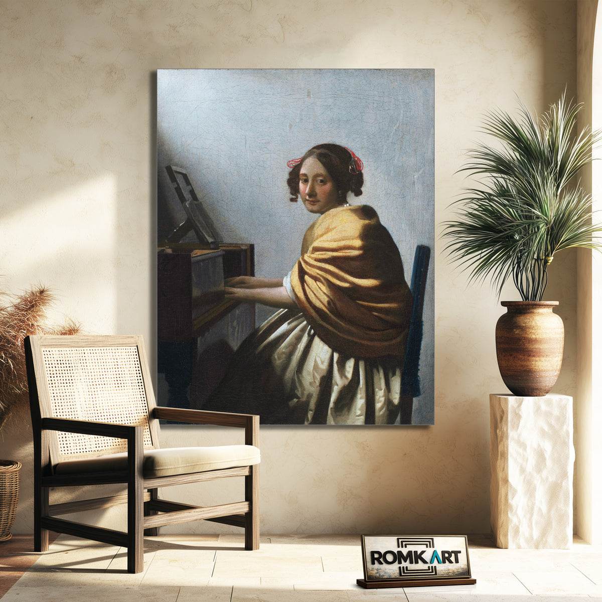 Johannes Vermeer A Young Woman Seated At The Virginals 1670-1672 – Reproduction