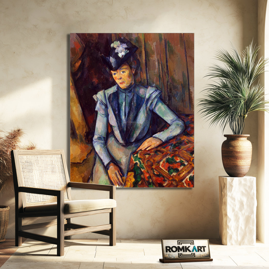 Paul Cezanne Lady In Blue 1900-1904 – Reproduction