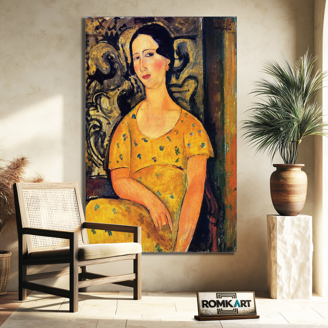 Amedeo Modigliani Young Woman in a Yellow Dress (Madame Modot) 1918 – Reproduction
