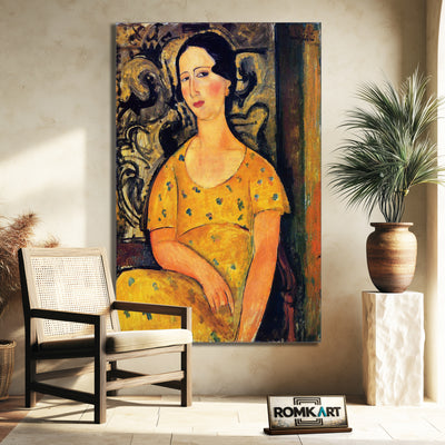 Amedeo Modigliani Young Woman in a Yellow Dress (Madame Modot) 1918 – Reproduction
