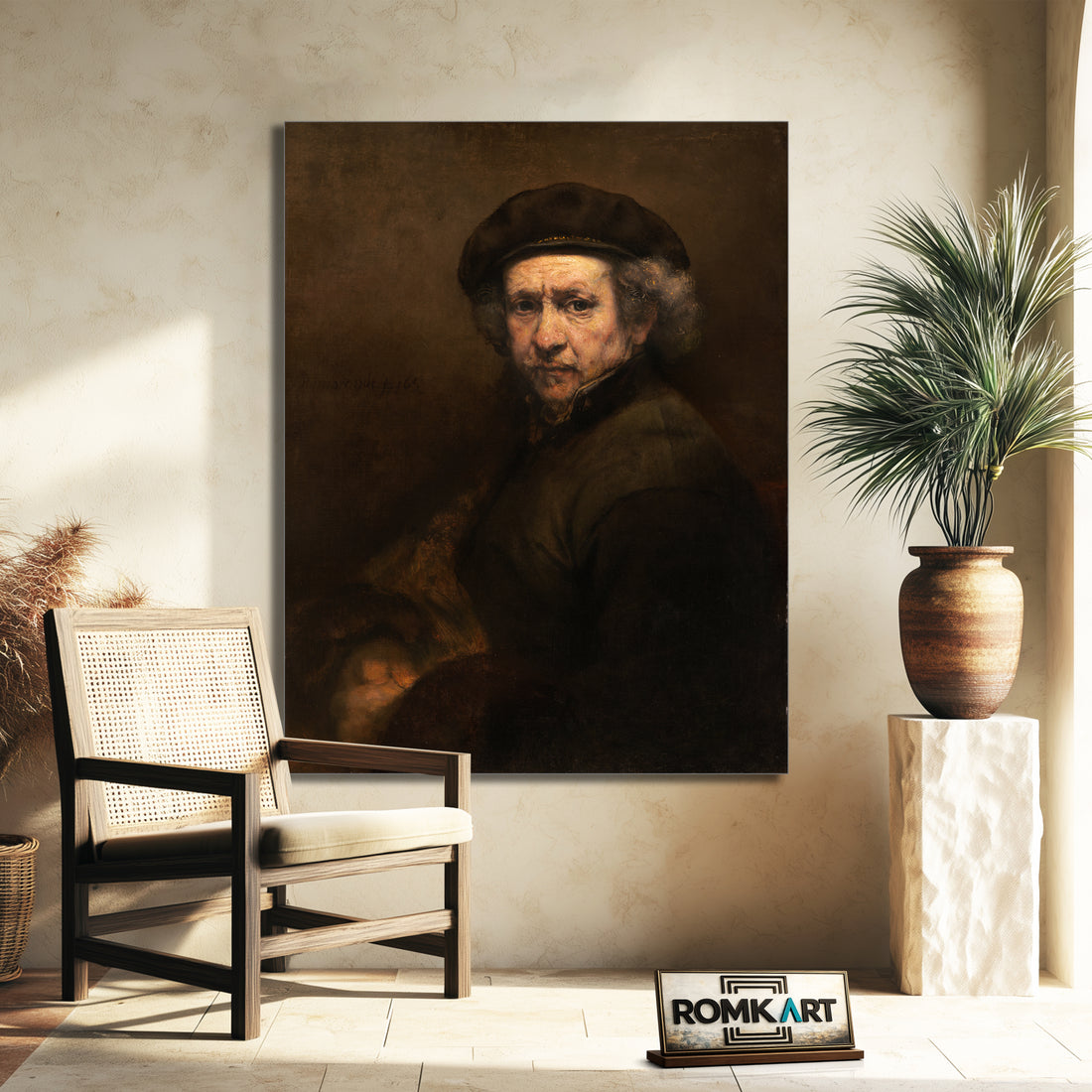 Rembrandt Self-portrait With Beret And Turned-up Collar 1659 – Reproduction