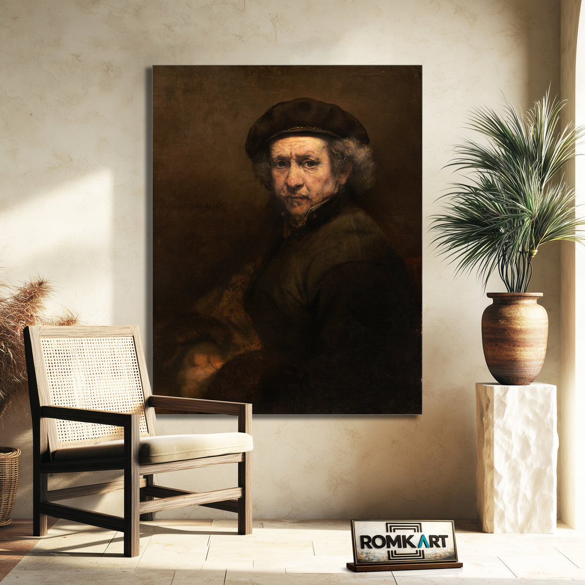 Rembrandt Self-portrait With Beret And Turned-up Collar 1659 – Reproduction