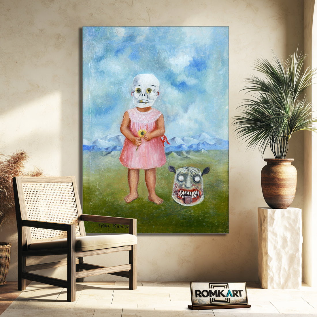 Frida Kahlo Girl With Death Mask 1938 – Reproduction