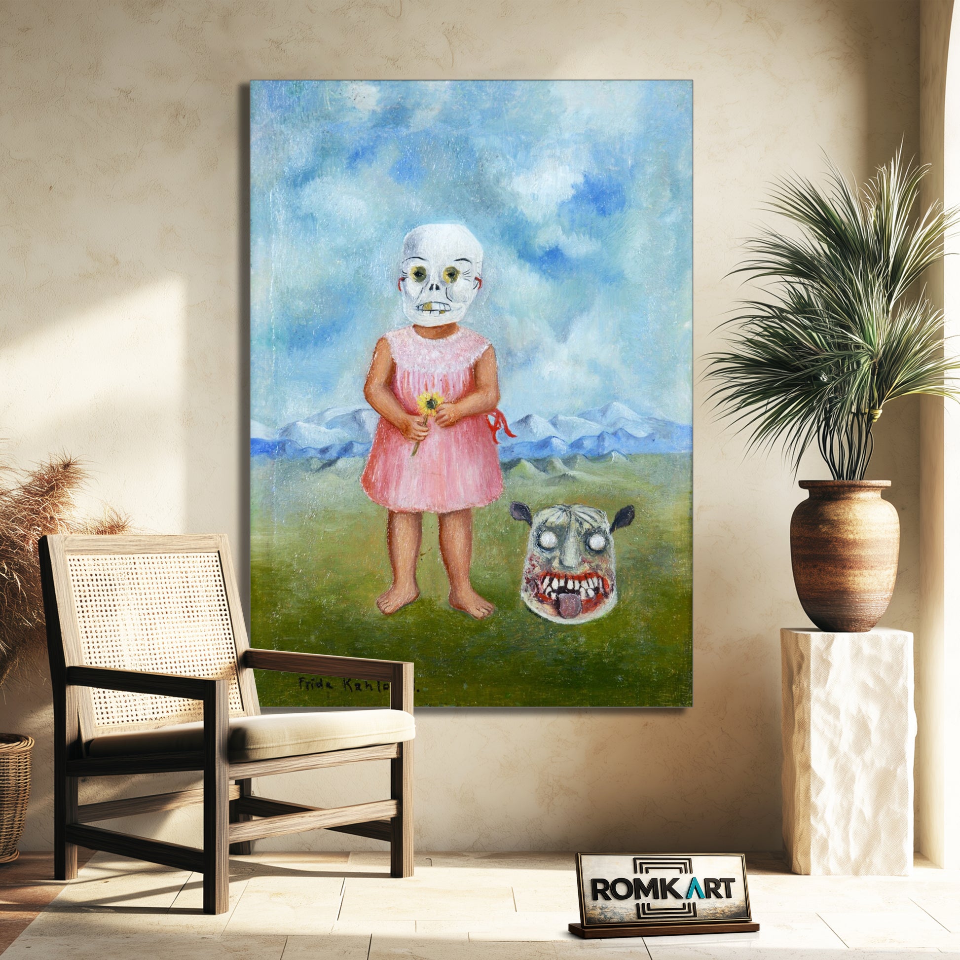 Frida Kahlo Girl With Death Mask 1938 – Reproduction