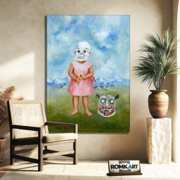 Frida Kahlo Girl With Death Mask 1938 – Reproduction