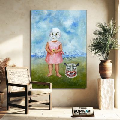 Frida Kahlo Girl With Death Mask 1938 – Reproduction