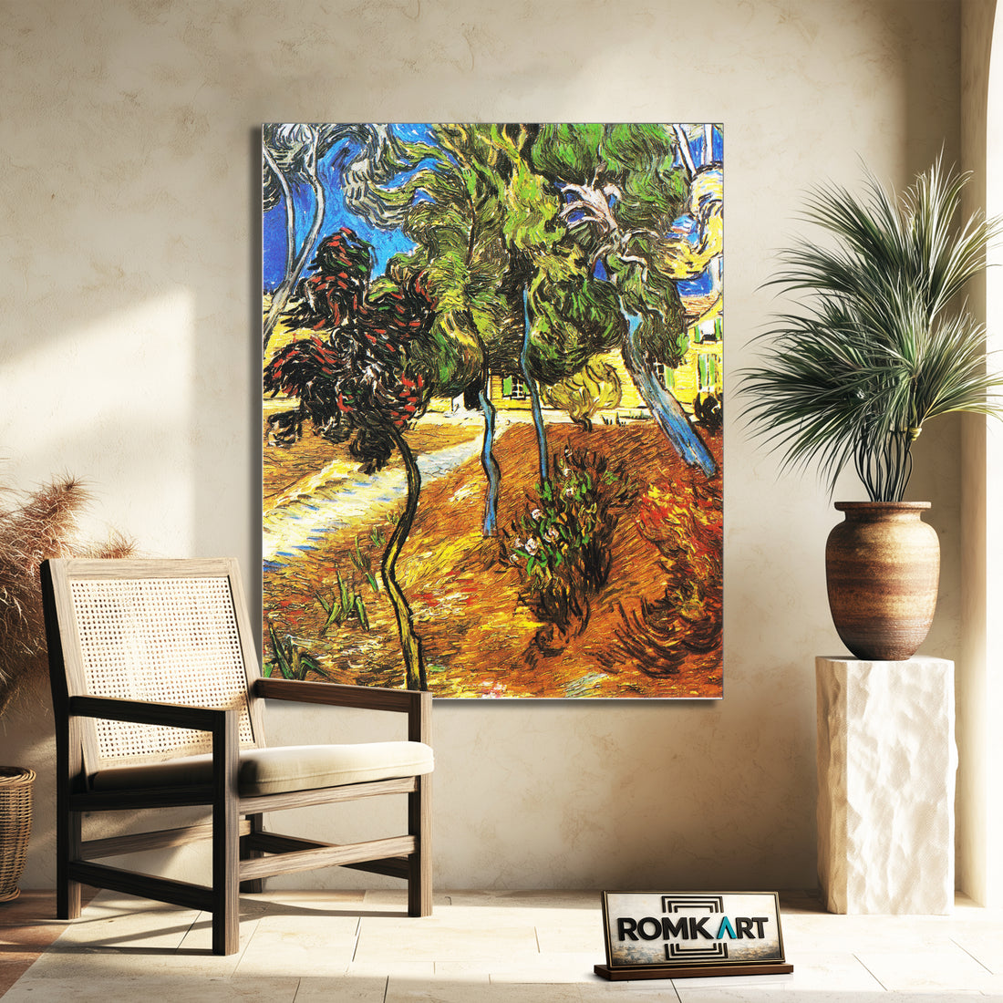 Vincent Van Gogh Trees In The Garden Of Saint Paul Hospital – Reproduction