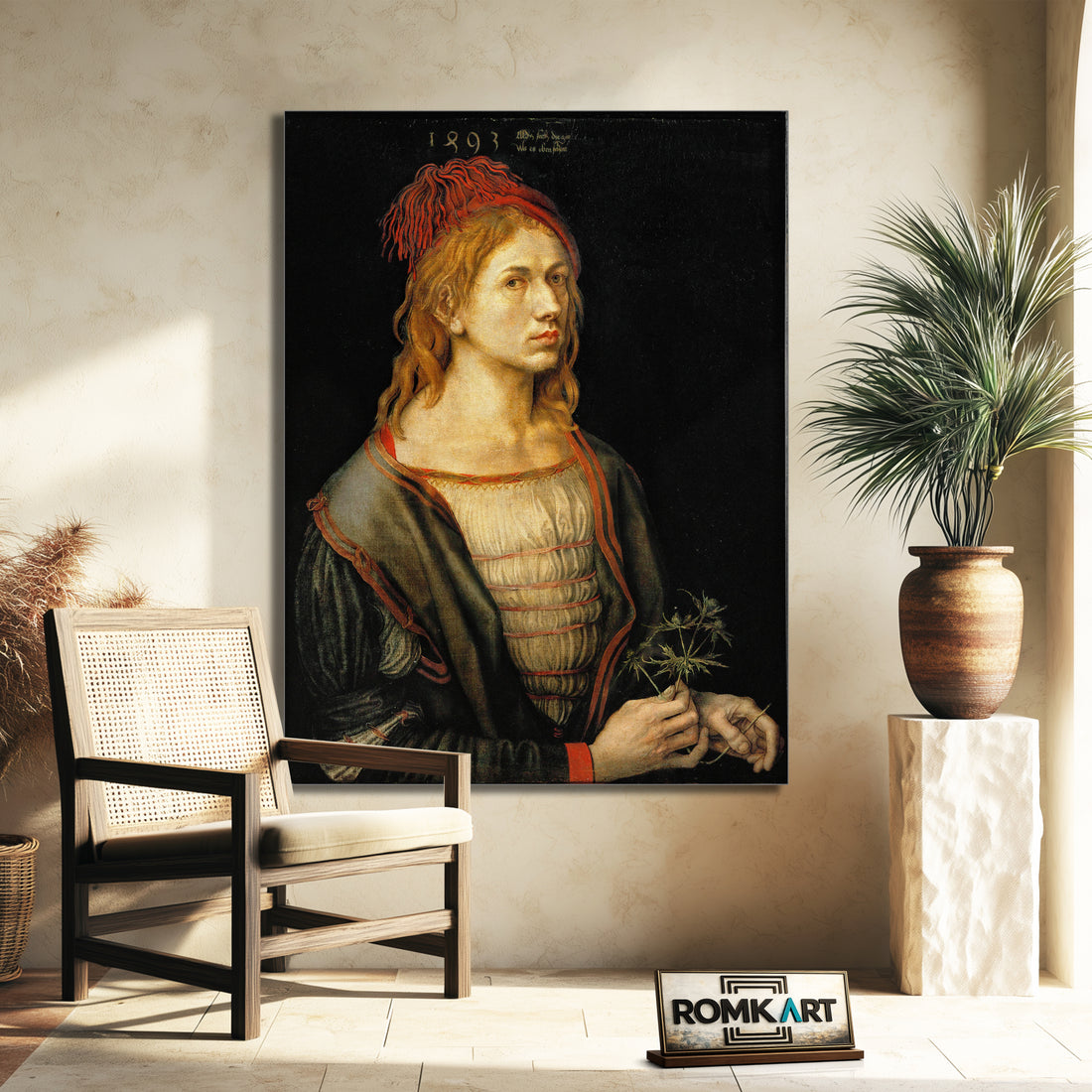 Albrecht Durer Portrait Of The Artist Holding A Thistle 1493 – Reproduction