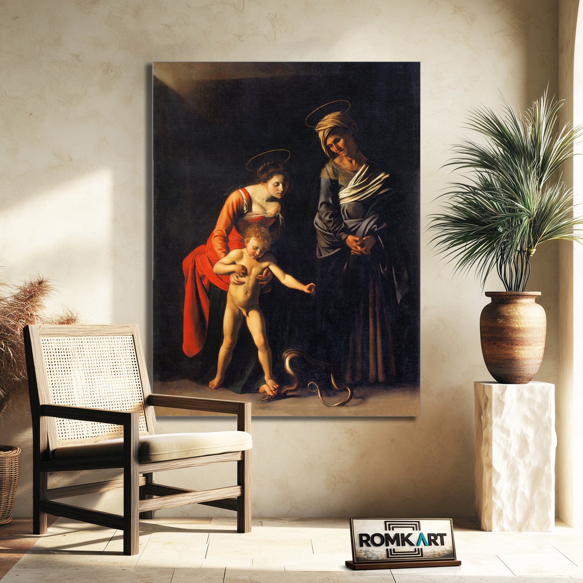 Caravaggio Madonna And Child With St Anne 1605-1606 – Reproduction