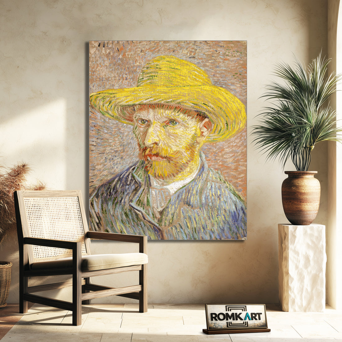 Vincent Van Gogh Self Portrait With A Straw Hat 1887 – Reproduction