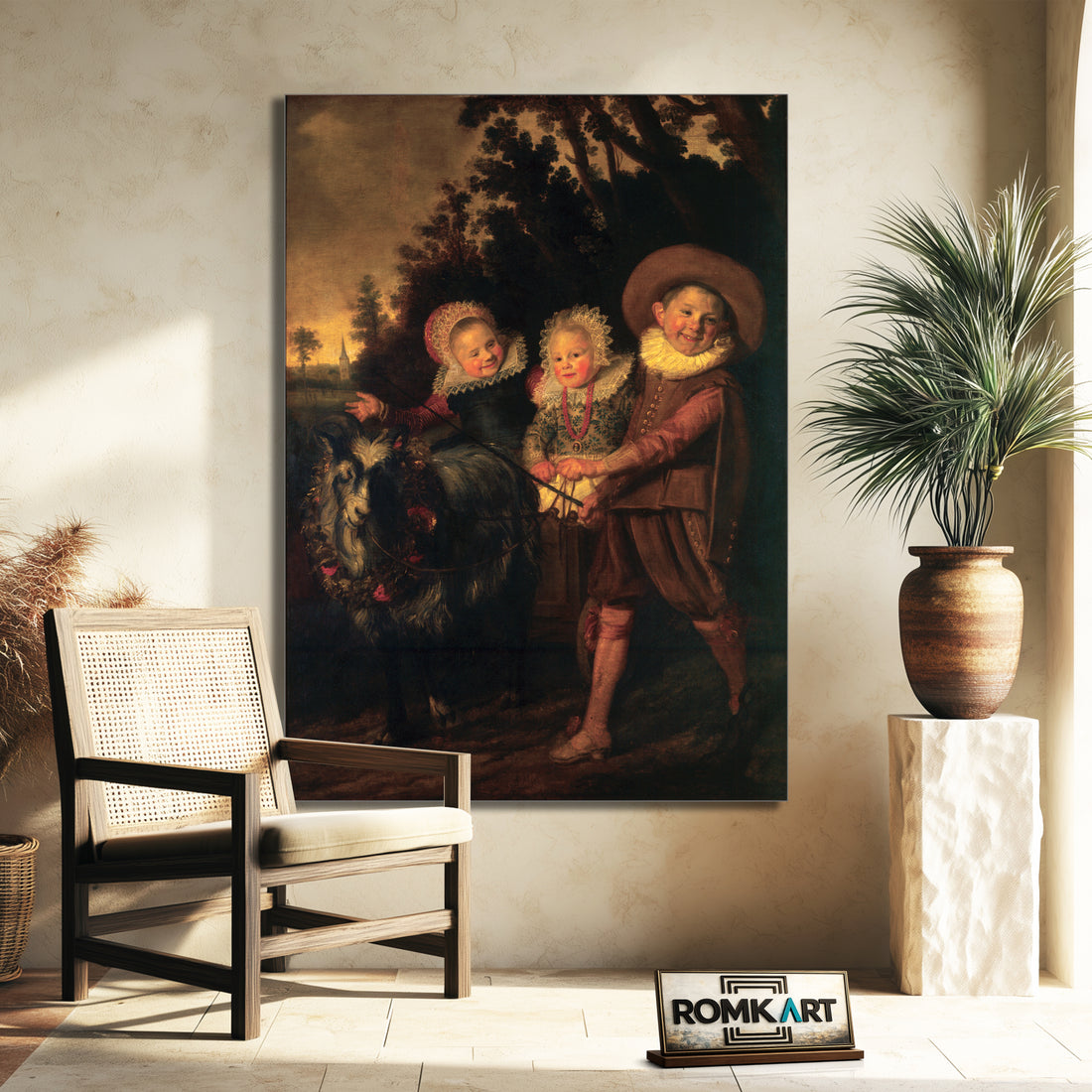 Frans Hals Three Children With A Goat-cart – Reproduction