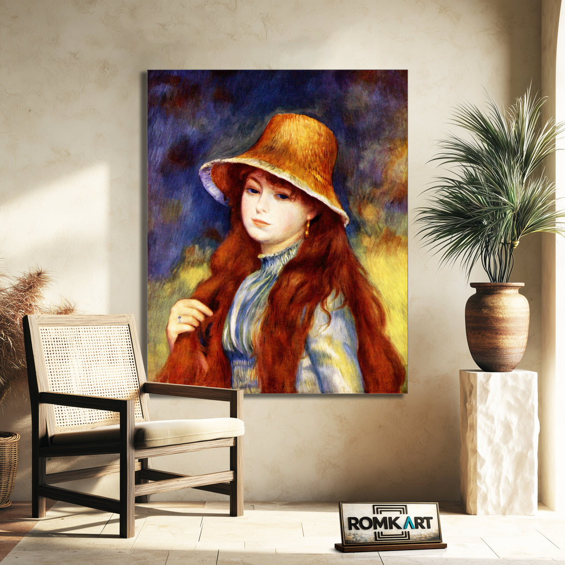 Pierre-auguste Renoir Young Girl In A Straw Hat C1884 – Reproduction