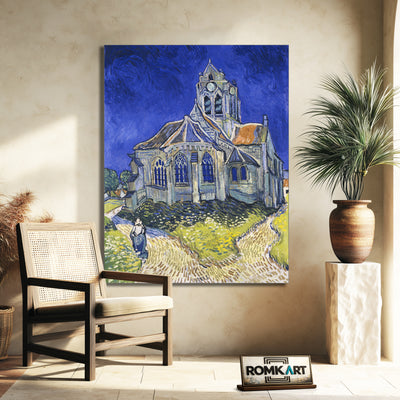 Vincent Van Gogh The Church At Auvers 1890 – Reproduction