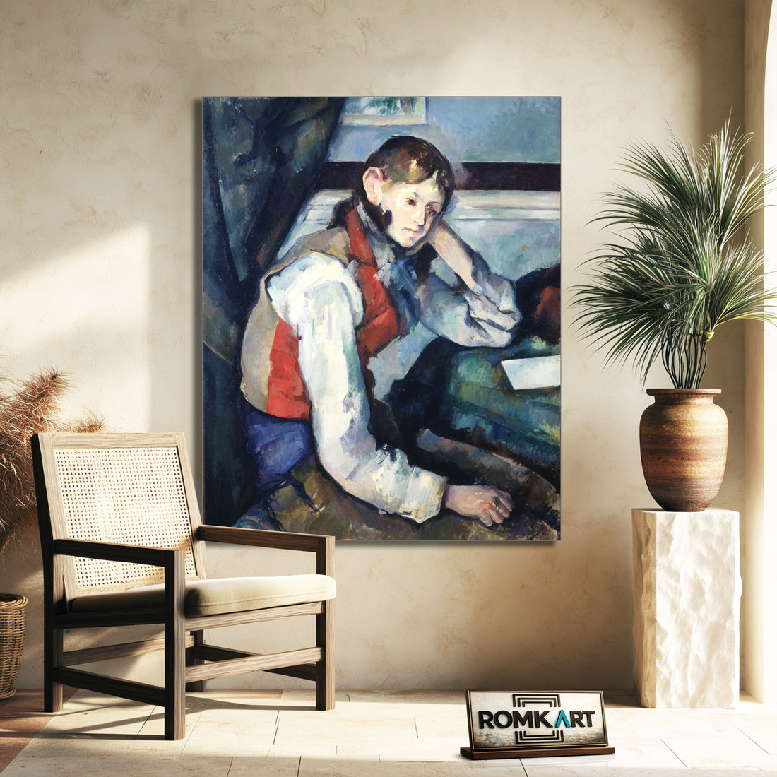 Paul Cezanne The Boy In The Red Vest 1888-1890 – Reproduction
