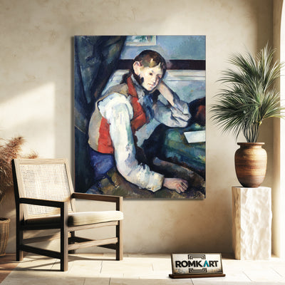Paul Cezanne The Boy In The Red Vest 1888-1890 – Reproduction
