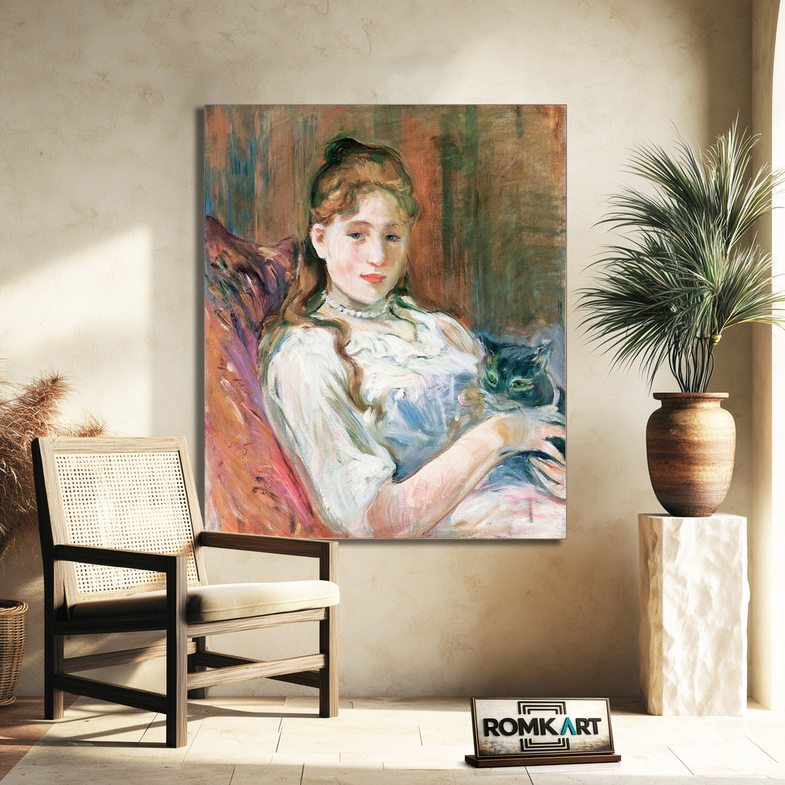 Berthe Morisot A Young Girl With Cat 1892 – Reproduction