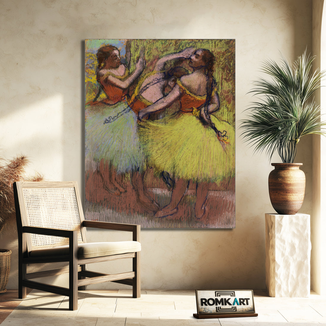 Edgar Degas Three Dancers With Hair In Braids – Reproduction