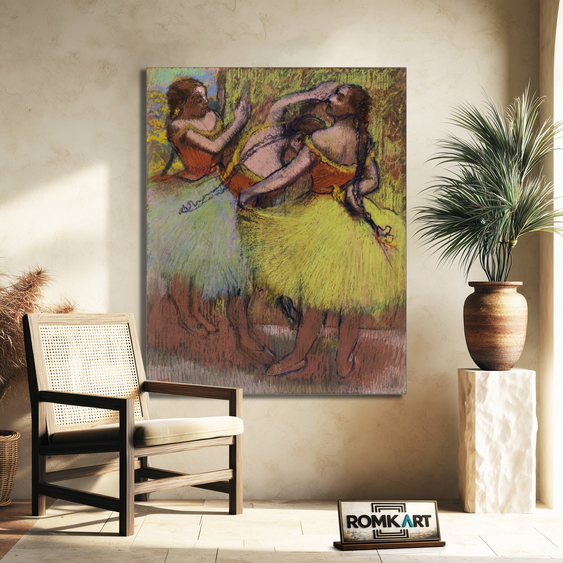 Edgar Degas Three Dancers With Hair In Braids – Reproduction