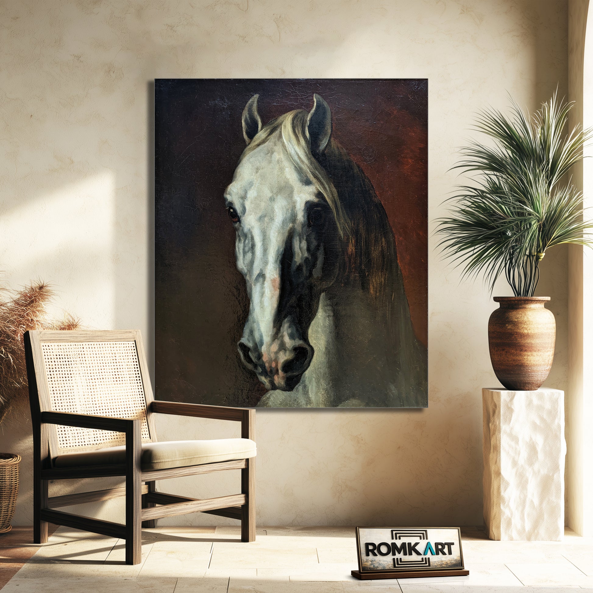 Theodore Gericault Head Of A White Horse 1815 – Reproduction