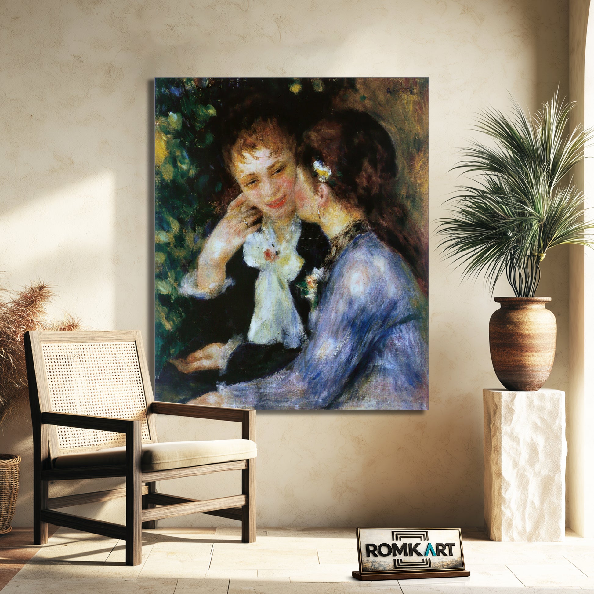Pierre-auguste Renoir Young Women Talking Confidences – Reproduction