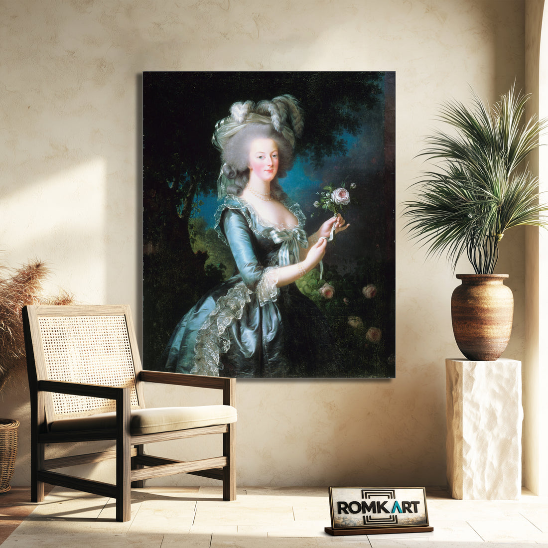 Elisabeth Vigee Le Brun Marie Antoinette With A Rose 1783 – Reproduction