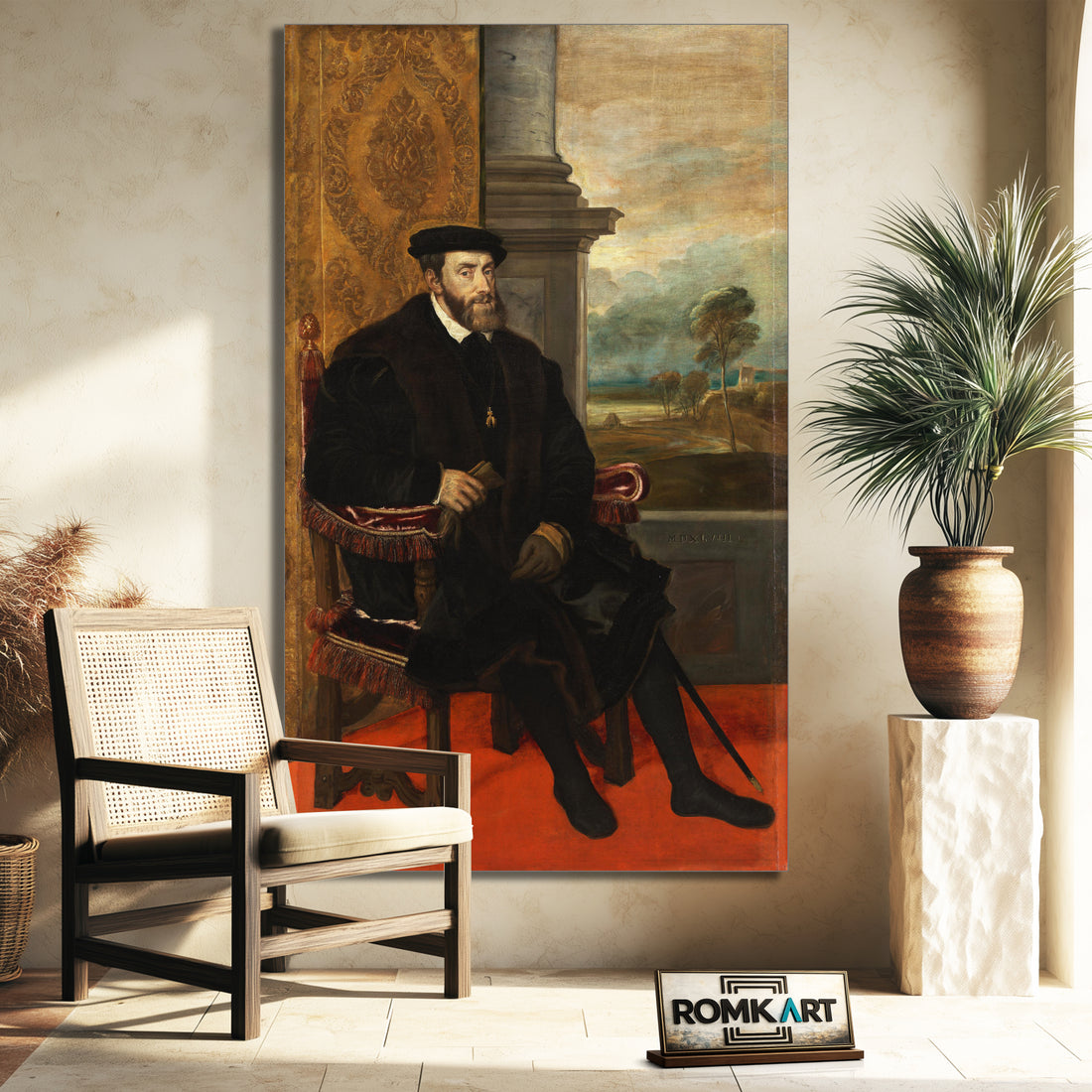 Titian Portrait Of Charles V 1548 Alte Pinakothek – Reproduction
