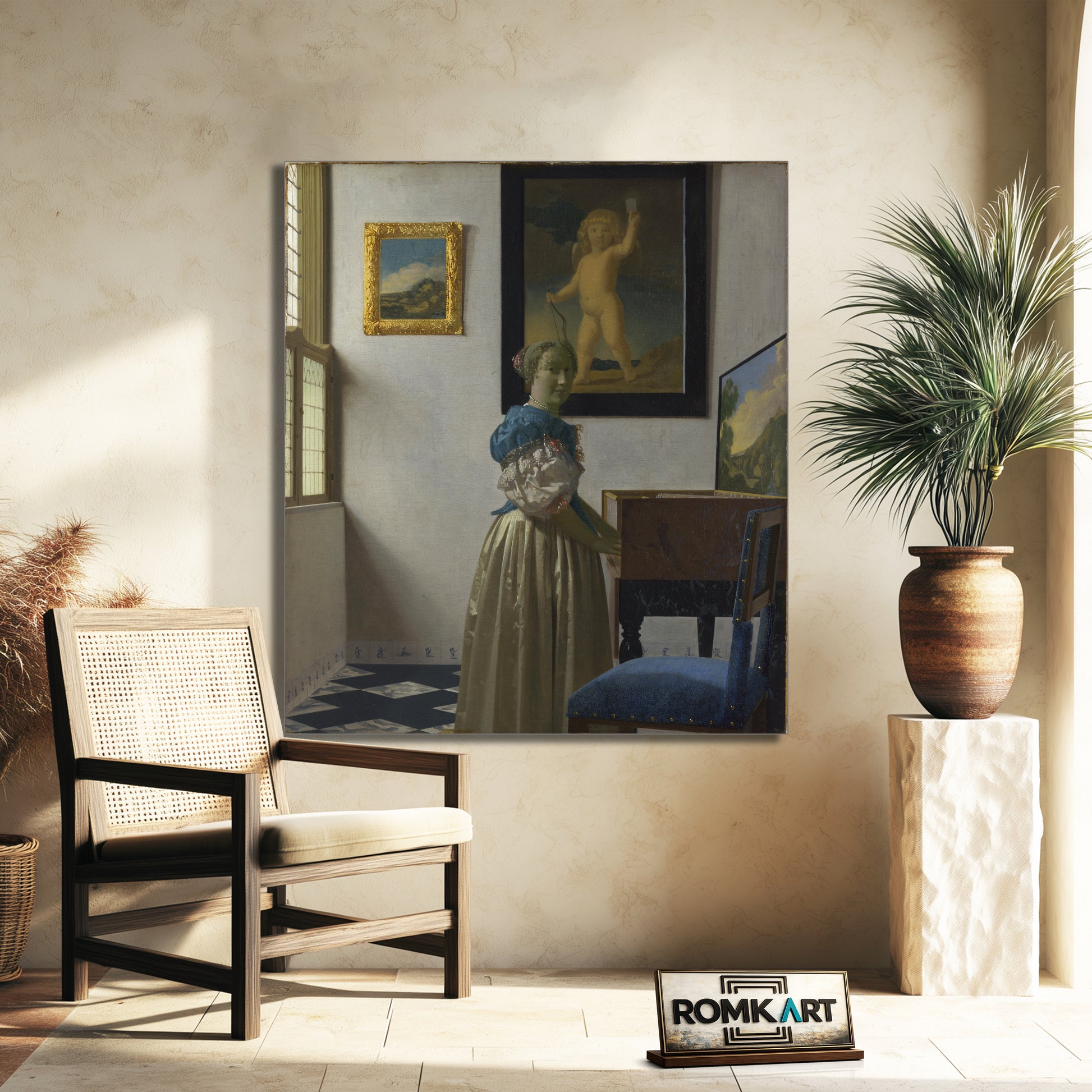 Johannes Vermeer Lady Standing At A Virginal 1670-1672 – Reproduction