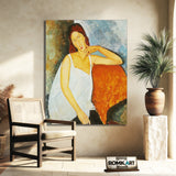Amedeo Modigliani Portrait Of Jeanne Hebuterne Sitting 1918 – Reproduction
