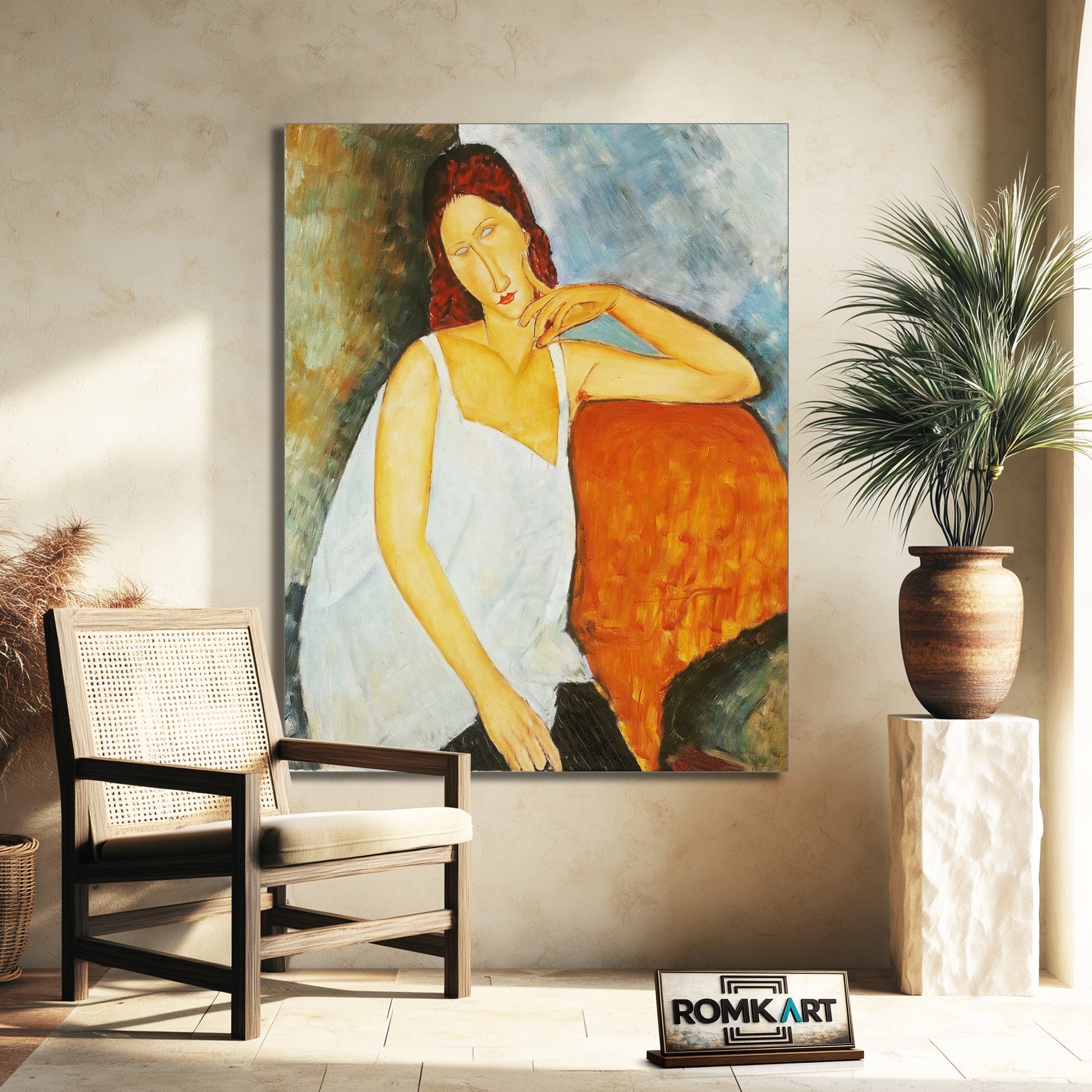 Amedeo Modigliani Portrait Of Jeanne Hebuterne Sitting 1918 – Reproduction