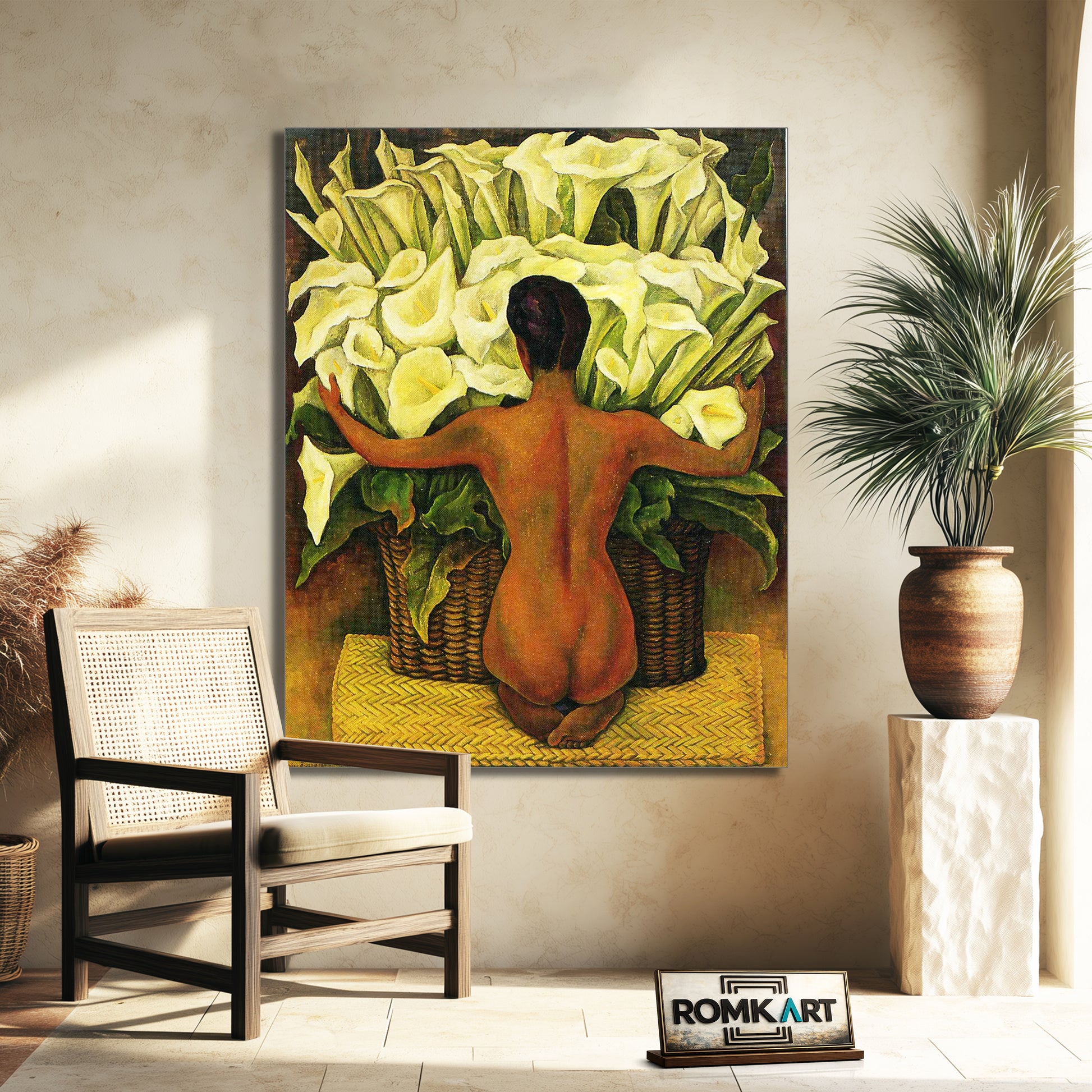 Diego Rivera Nude With Calla Lilies 1944 – Reproduction