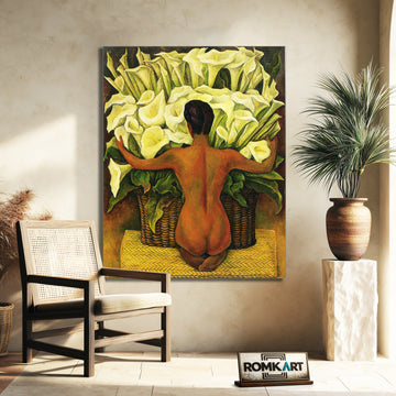 Diego Rivera Nude With Calla Lilies 1944 – Reproduction