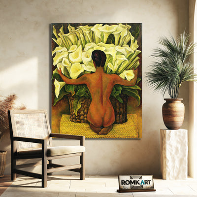 Diego Rivera Nude With Calla Lilies 1944 – Reproduction