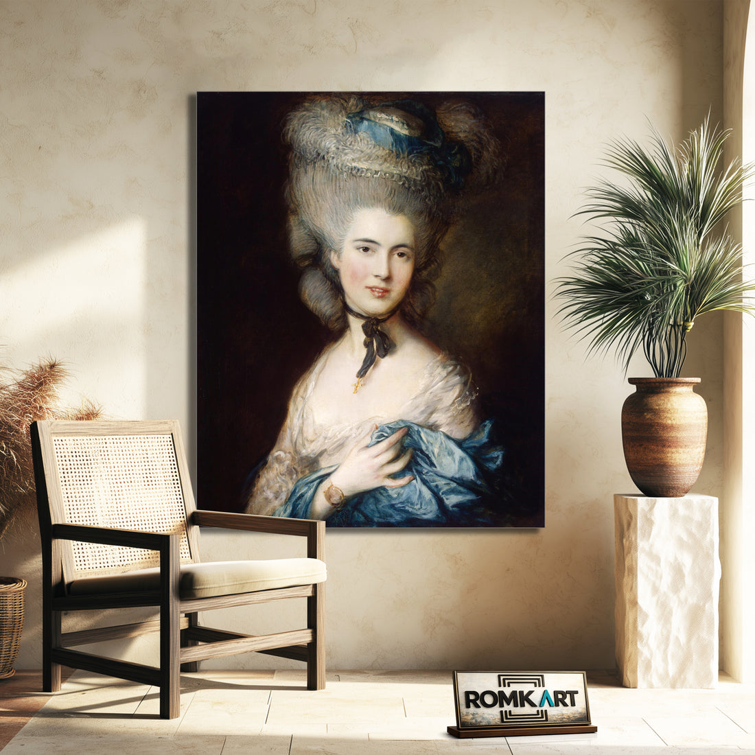 Thomas Gainsborough Portrait Of A Lady In Blue 1770 – Reproduction