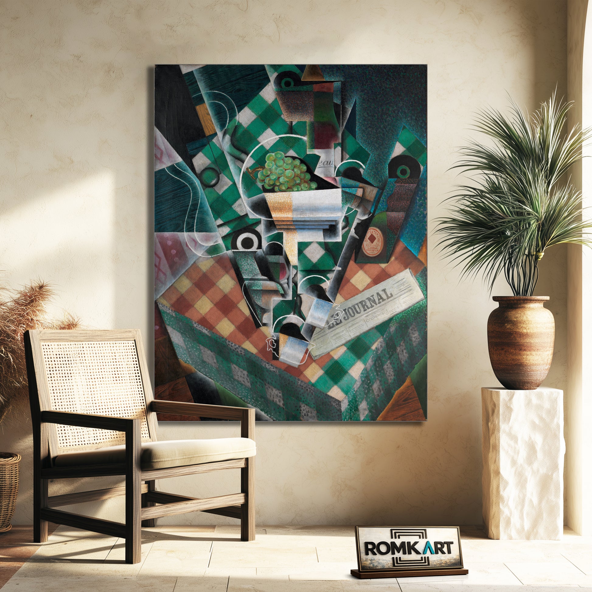 Juan Gris Nature Morte La Nappe Carreaux Still Life With Checkered Tablecloth – Reproduction