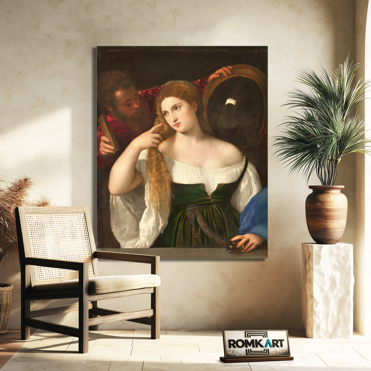 Titian The Woman In The Mirror 1515 – Reproduction