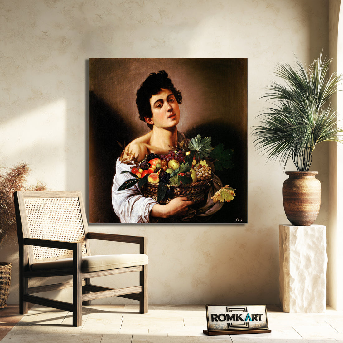 Caravaggio Boy With A Basket Of Fruit 1595 – Reproduction