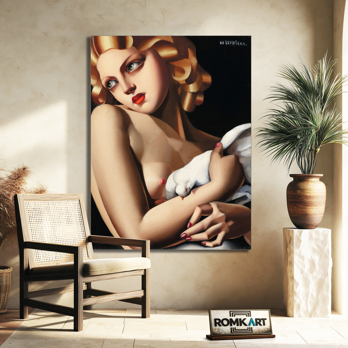 Tamara De Lempicka Woman With Dove – Reproduction