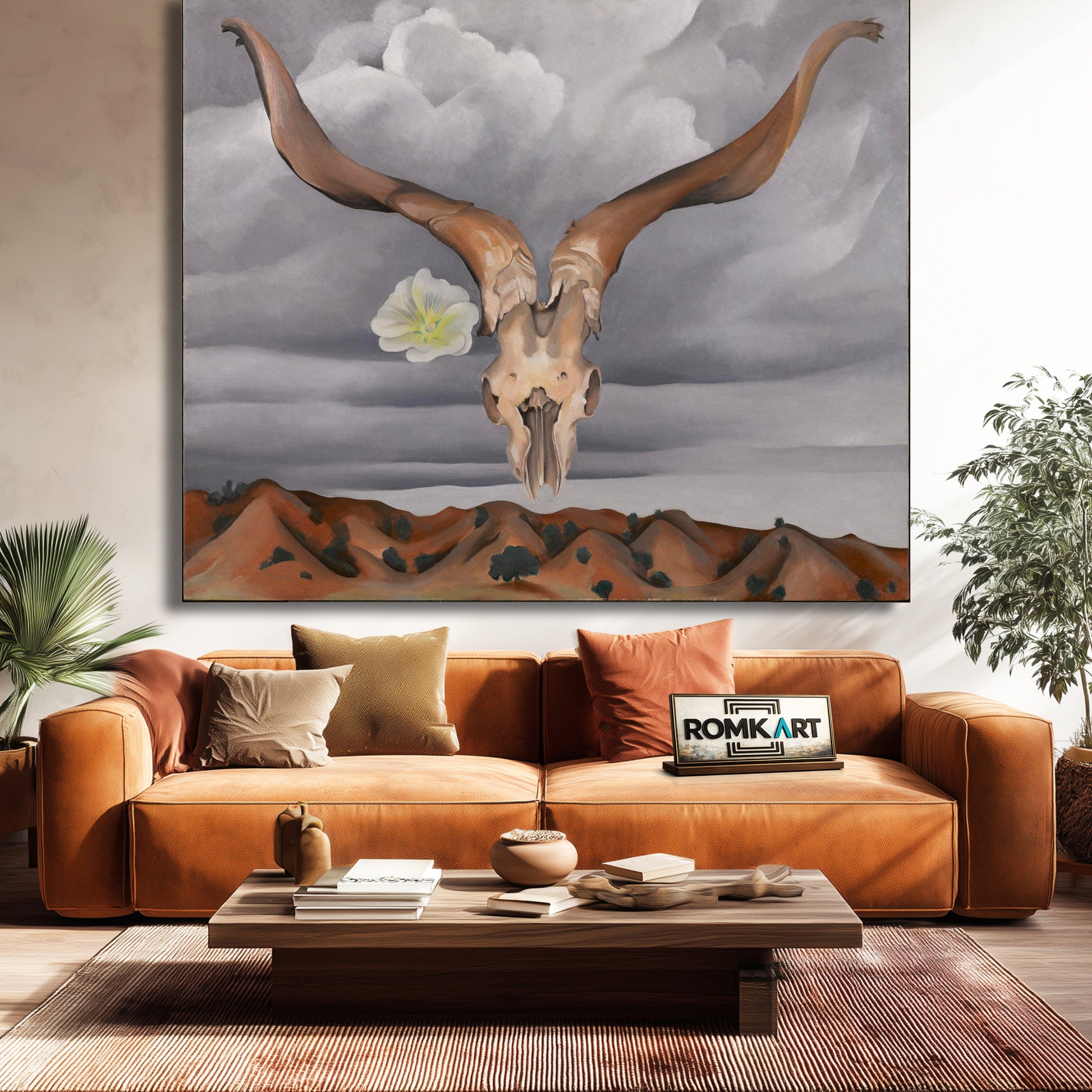 Georgia O'Keeffe Ram's Head White Hollyhock And Little Hills 1935 – Reproduction