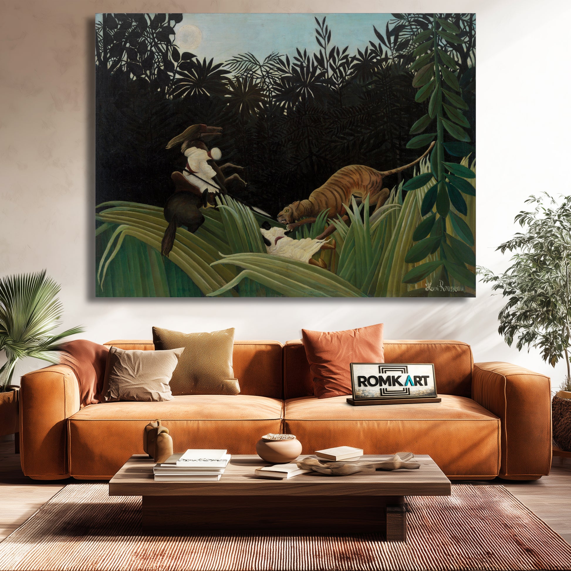 Henri Rousseau Scouts Attacked By A Tiger – Reproduction