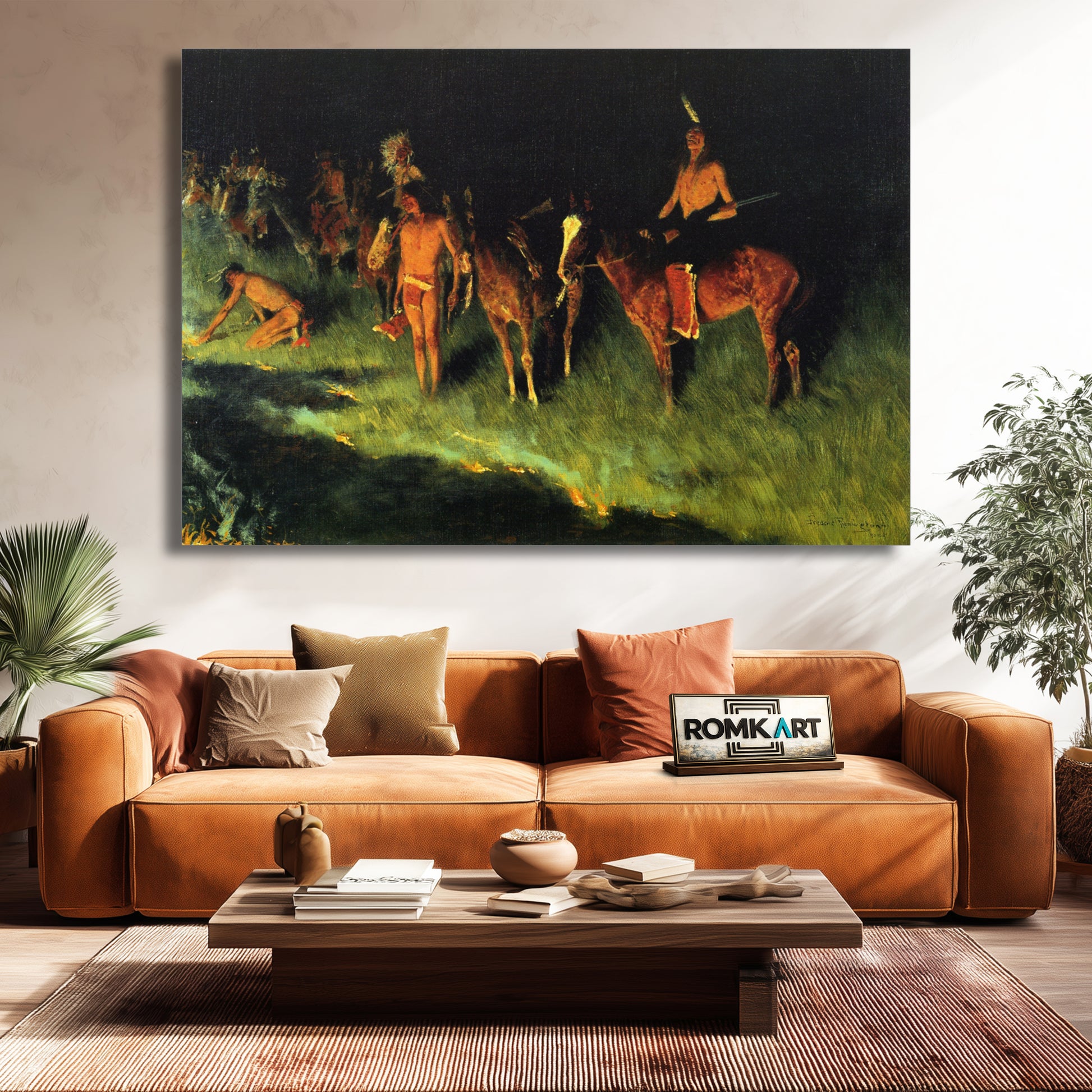 Frederic Remington The Grass Fire 1908 – Reproduction