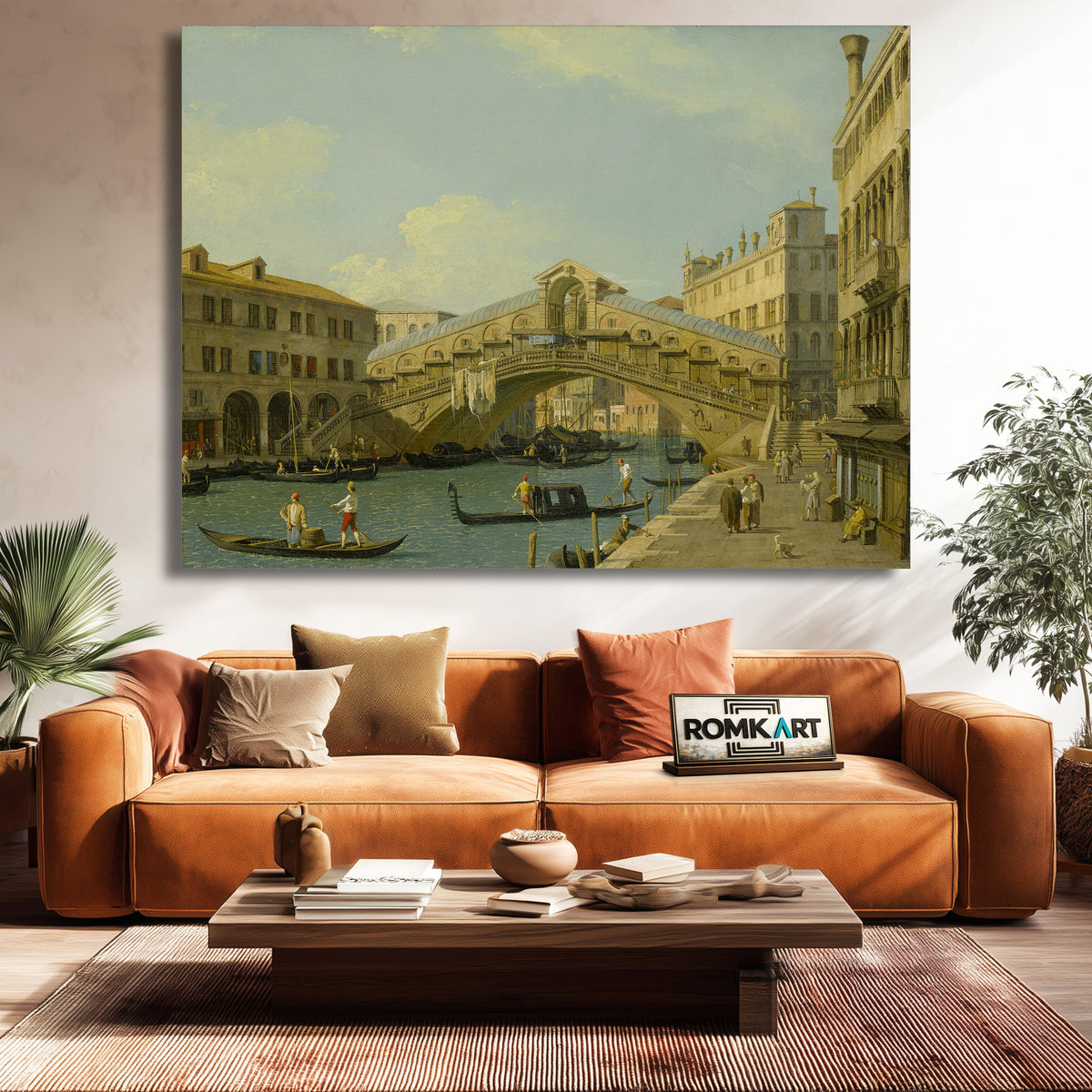Canaletto Venice A View Of The Grand Canal Looking North Towards The Rialto Bridge – Reproduction