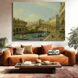 Canaletto Venice A View Of The Grand Canal Looking North Towards The Rialto Bridge – Reproduction