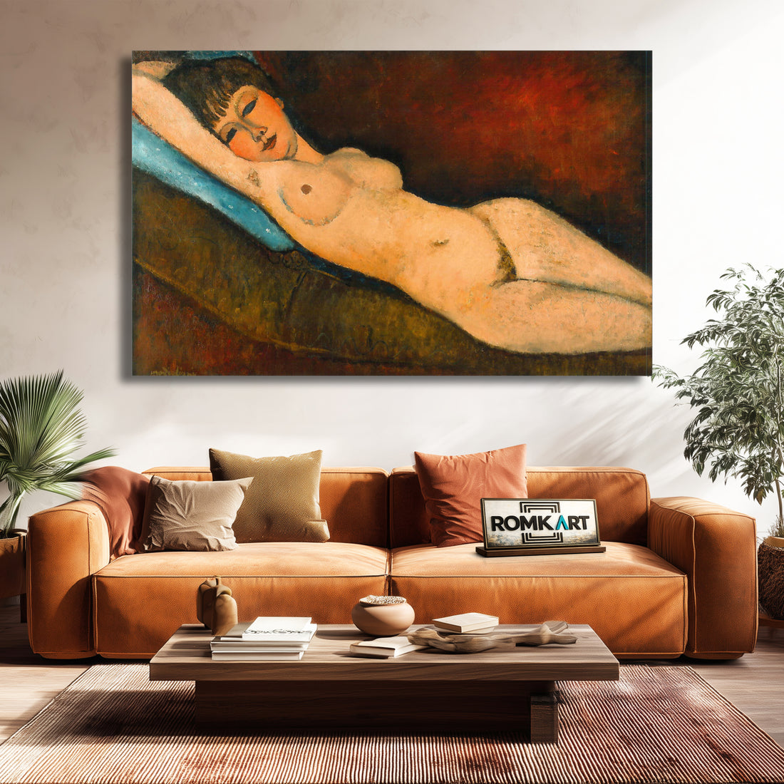 Amedeo Modigliani Reclining Nude On Blue Cushion 1916 – Reproduction