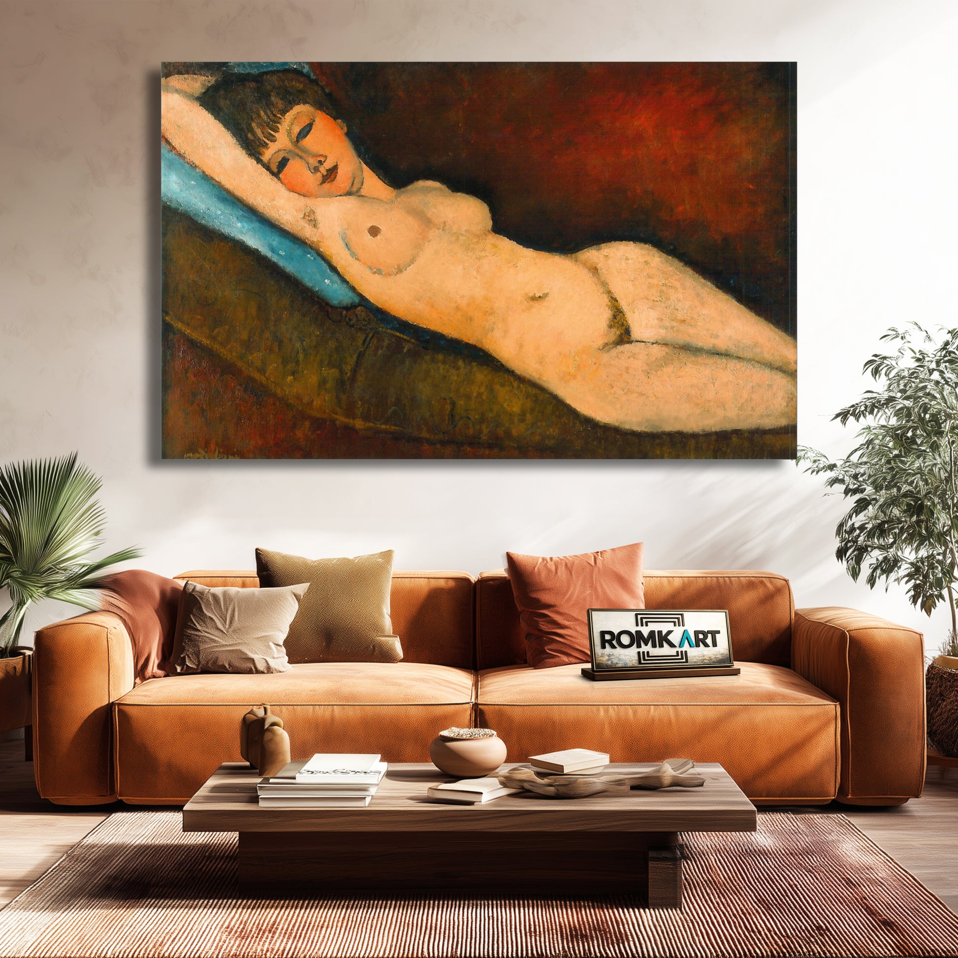 Amedeo Modigliani Reclining Nude On Blue Cushion 1916 – Reproduction